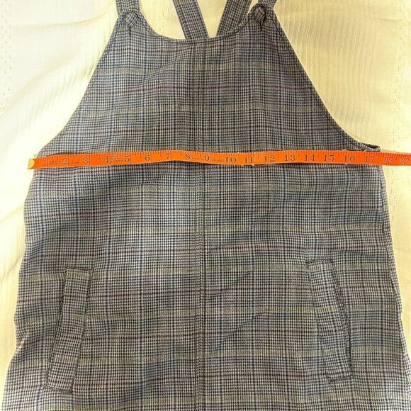 FRANK & OAK Grey Plaid Houndstooth Pinafore Jumper Mini Dress - Picture 13 of 14